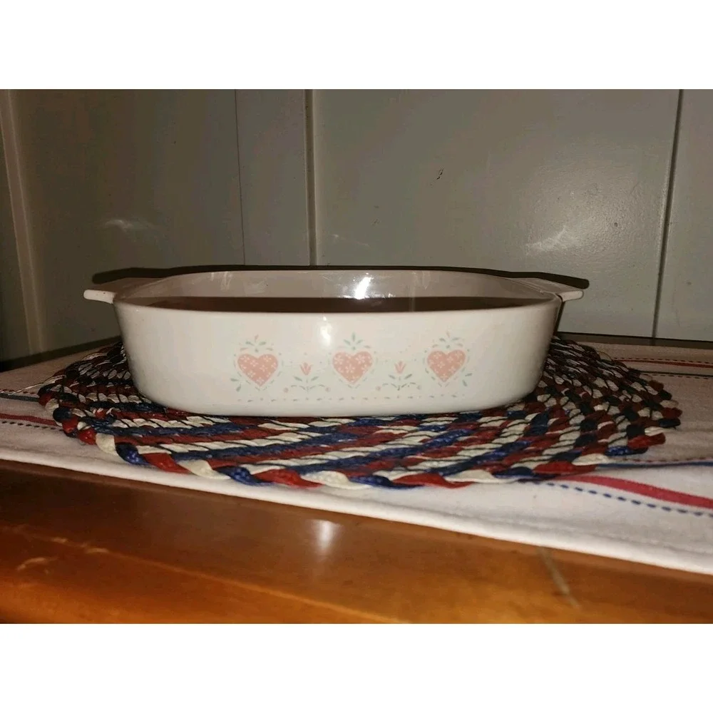 Vintage Corning Ware Forever Yours Hearts Casserole A-10-B 2.5 Liter